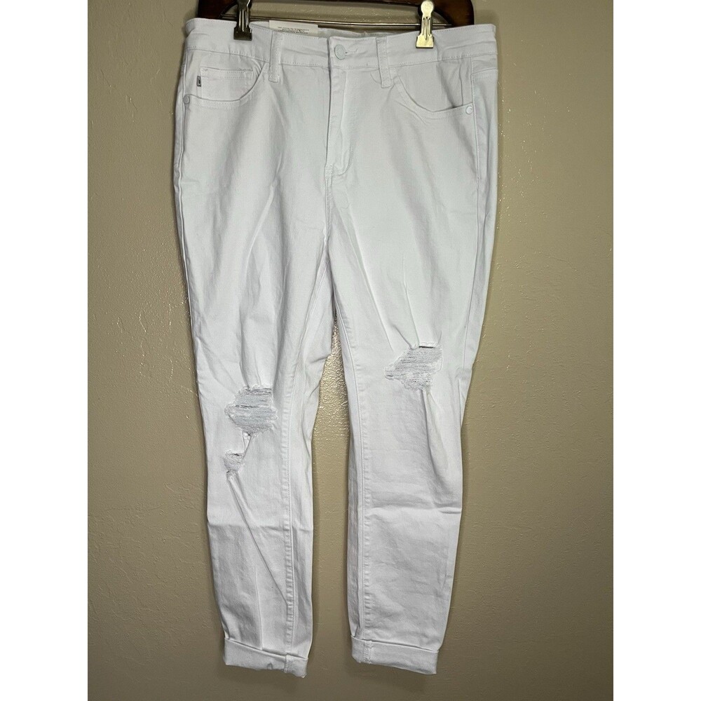 Judy Blue Jeans Womens 13/31 White Skinny Fit Stretch Distressed NWT